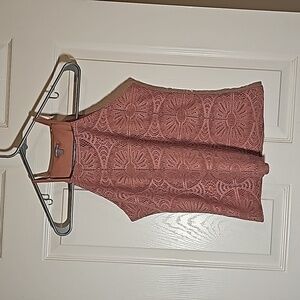 Charlotte Russe Blush Pink Crochet Tank Top Lined Size S